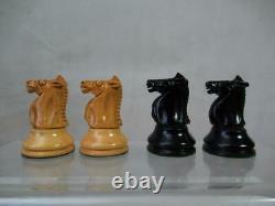 ANTIQUE CHESS SET BCC WEIGHTED TOURNAMENT STAUNTON K 92 mm +ORG BOX NO BOARD