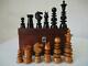 Antique Chess Set Calvert Pattern K 95 Mm And Nice Antique Lined Mahogany Box