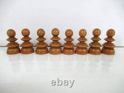 ANTIQUE CHESS SET CALVERT STYLE BY RICHARD WHITTY K 85mm AND BOX NO BOARD