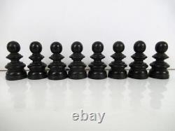 ANTIQUE CHESS SET CALVERT STYLE BY RICHARD WHITTY K 85mm AND BOX NO BOARD