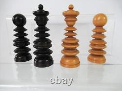 ANTIQUE CHESS SET CALVERT STYLE BY RICHARD WHITTY K 85mm AND BOX NO BOARD