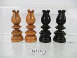 ANTIQUE CHESS SET CALVERT STYLE BY RICHARD WHITTY K 85mm AND BOX NO BOARD