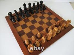 ANTIQUE CHESS SET CALVERT STYLE BY RICHARD WHITTY K 85mm AND BOX NO BOARD