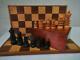 Antique Chess Set Library St George By Dixon K 72mm + Chess Box And Board