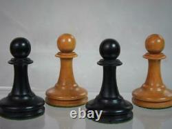 ANTIQUE FINE BCC IMPERIAL CHESS SET WEIGHTED K 96 mm AND BOX NO BOARD