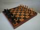 Antique Travel-sailing Impaired Chess Set St George K 65mm And Box Board
