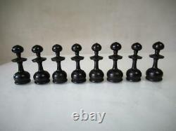 ANTIQUE-VINTAGE CHESS SET FRENCH REGENCE PATTERN K 92 mm + ORIG BOX NO BOARD