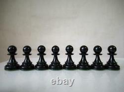 ANTIQUE VINTAGE CHESS SET HUGE FRENCH LARDY INT STAUNTON PATTERN K 115mm + BOX