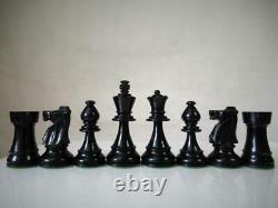 ANTIQUE VINTAGE CHESS SET HUGE FRENCH LARDY INT STAUNTON PATTERN K 115mm + BOX