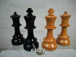 ANTIQUE VINTAGE CHESS SET HUGE FRENCH LARDY INT STAUNTON PATTERN K 115mm + BOX