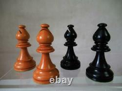 ANTIQUE VINTAGE CHESS SET HUGE FRENCH LARDY INT STAUNTON PATTERN K 115mm + BOX