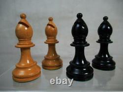 ANTIQUE VINTAGE CHESS SET HUGE FRENCH LARDY INT STAUNTON PATTERN K 115mm + BOX