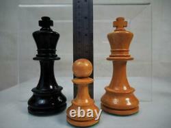 ANTIQUE VINTAGE CHESS SET HUGE FRENCH LARDY INT STAUNTON PATTERN K 115mm + BOX