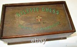 ANTIQUE or VINTAGE CHESS SET GRAYS OF CAMBRIDGE CATALIN SILETTE AND ORIGINAL BOX
