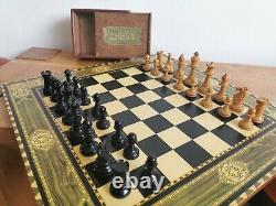 ANTIQUE vintage JAQUES CHESSMEN chess set in a wooden box