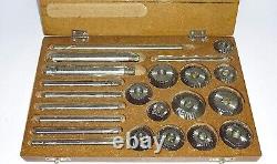 AUZAAR Valve Seat And Face Cutter Set Of 12 Pcs Carbon Steel With Wooden Box