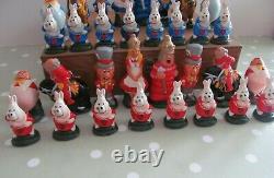 Alice In Wonderland Chess Set Painted & Complete In A Wooden Box Anne Carlton