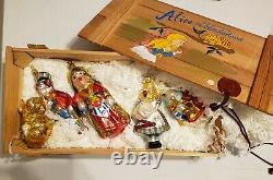 Alice in Wonderland Kurt Adler Polonaise Christmas ornaments (set of 5 with box)