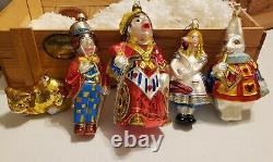 Alice in Wonderland Kurt Adler Polonaise Christmas ornaments (set of 5 with box)