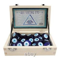 All Seeing Eye Stones Set Of 36 Beautiful Wooden Box Protection -new