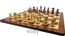 Amazing Exclusive Chess Set Pieces + Board + Box Exotic Wood Padauk