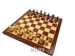 Amazing Exclusive Chess Set Pieces + Board + Box Exotic Wood Padauk