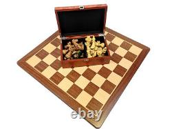 Amazing Exclusive Chess Set Pieces + Board + Box Exotic Wood Padauk