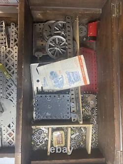 Antique 1915 Meccano Erector set Custom wooden box 00 To 3 Plus 3 Manuals