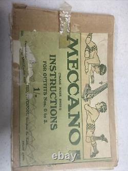 Antique 1915 Meccano Erector set Custom wooden box 00 To 3 Plus 3 Manuals