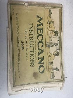 Antique 1915 Meccano Erector set Custom wooden box 00 To 3 Plus 3 Manuals