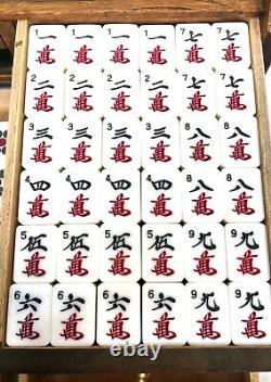 Antique Bamboo Mahjong Set In Wooden Case / Box Mah Jong / Vintage Game