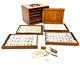Antique Bone & Bamboo Mahjong Game In Wooden Travel Box / Mah Jong Set