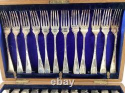 Antique Boxed Silver Plated Fish Cutlery Set Wooden Box Maker J Collyer & Co