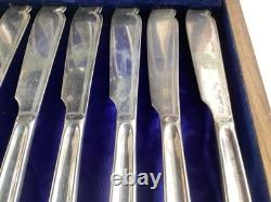 Antique Boxed Silver Plated Fish Cutlery Set Wooden Box Maker J Collyer & Co
