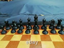 Antique British Chess Company Staunton Chess Set Weighted 3.8 Boxed Jaques Type