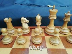 Antique British Chess Company Staunton Chess Set Weighted 3.8 Boxed Jaques Type
