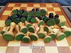Antique British Chess Company Staunton Chess Set Weighted 3.8 Boxed Jaques Type