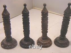 Antique Chess Set Anglo Indian Wooden Carved And Box