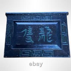 Antique Chinese Mahjong Set Bone & Bamboo Tiles with Wooden Box Collectible Exc