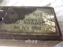 Antique Club Box Chess Set in the Original Wooden Box