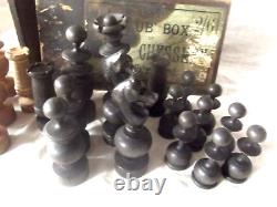 Antique Club Box Chess Set in the Original Wooden Box