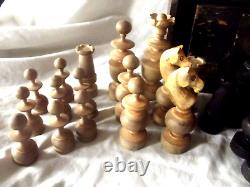 Antique Club Box Chess Set in the Original Wooden Box