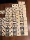 Antique Cream And Ebony Set Of 55 Dominoes Wooden Box