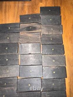 Antique Cream and Ebony Set of 55 Dominoes Wooden Box