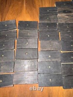 Antique Cream and Ebony Set of 55 Dominoes Wooden Box