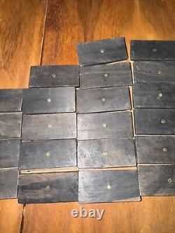 Antique Cream and Ebony Set of 55 Dominoes Wooden Box