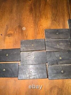 Antique Cream and Ebony Set of 55 Dominoes Wooden Box