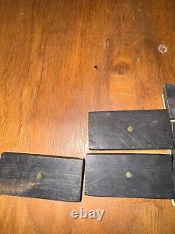 Antique Cream and Ebony Set of 55 Dominoes Wooden Box