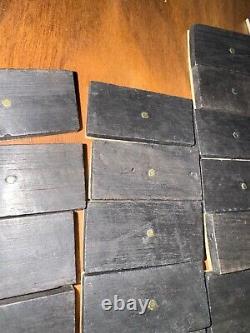 Antique Cream and Ebony Set of 55 Dominoes Wooden Box