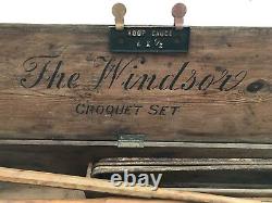 Antique Croquet Set In Original Wooden Case/Box